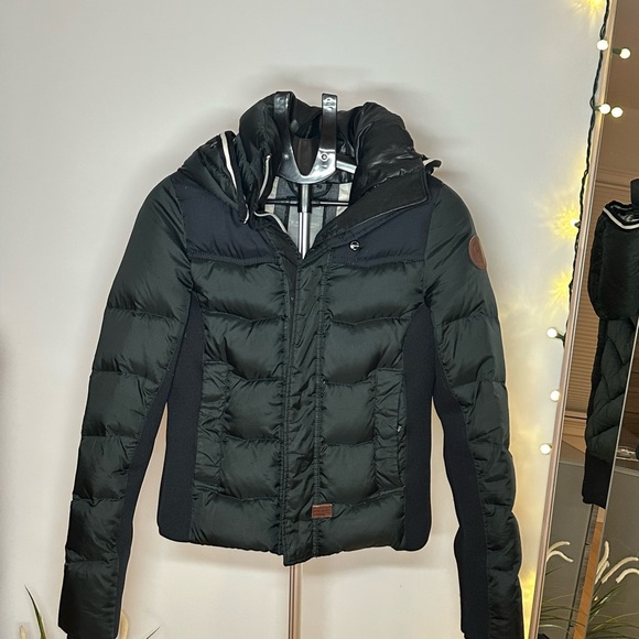 G-STAR RAW Black Hooded Down Puffer Bomber Jacket Coat Size Small - Picture 7 of 8